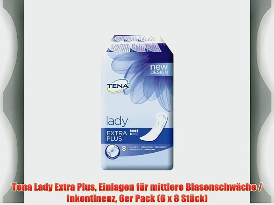 Tena Lady Extra Plus Einlagen f?r mittlere Blasenschw?che / Inkontinenz 6er Pack (6 x 8 St?ck)