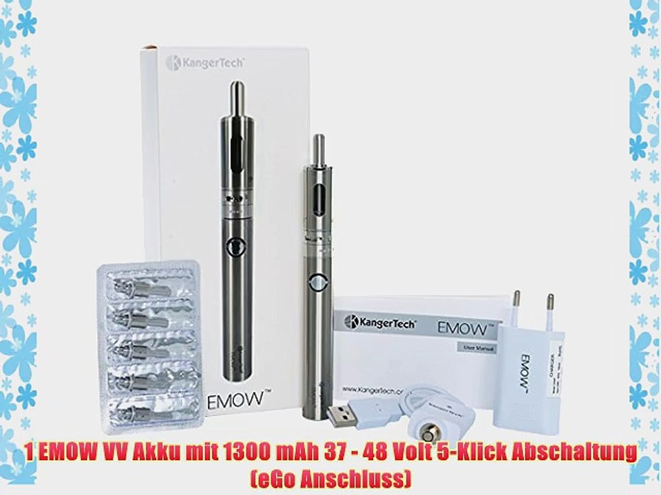 EMOW BDC Kanger Set mit 1300 mAh VV Akku E-Zigarette von KangerTech (schwarz)