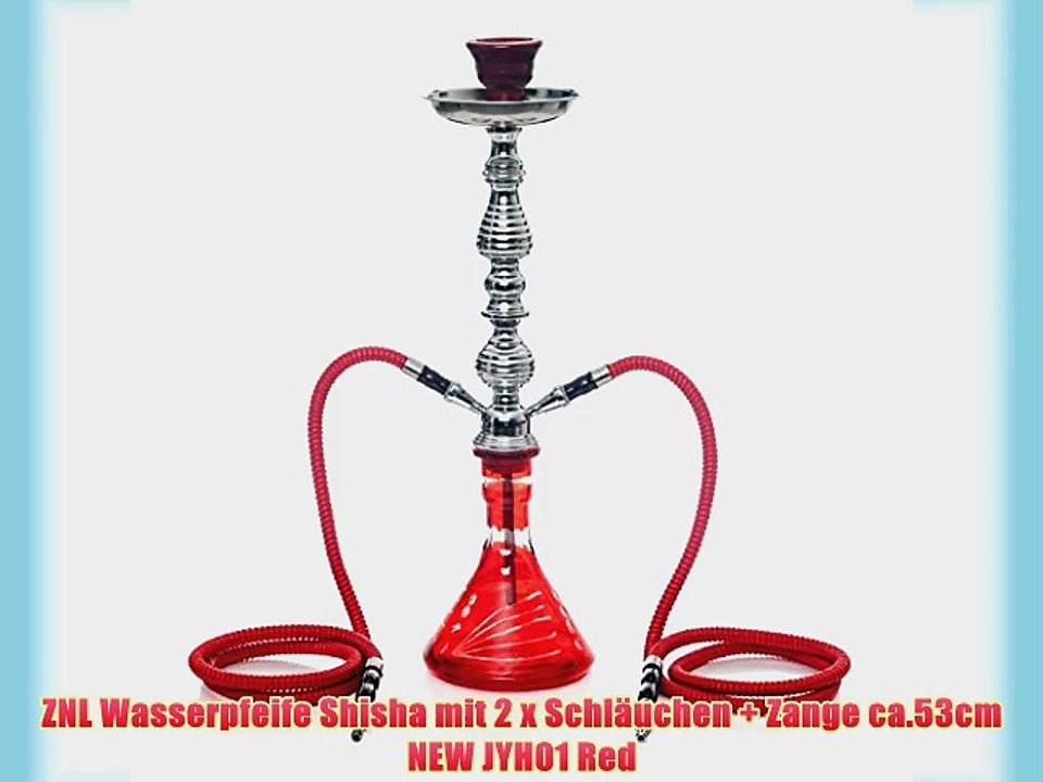 ZNL Wasserpfeife Shisha mit 2 x Schl?uchen   Zange ca.53cm NEW JYH01 Red