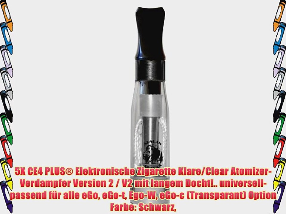 5X CE4 PLUS? Elektronische Zigarette Klare/Clear Atomizer-Verdampfer Version 2 / V2 mit langem