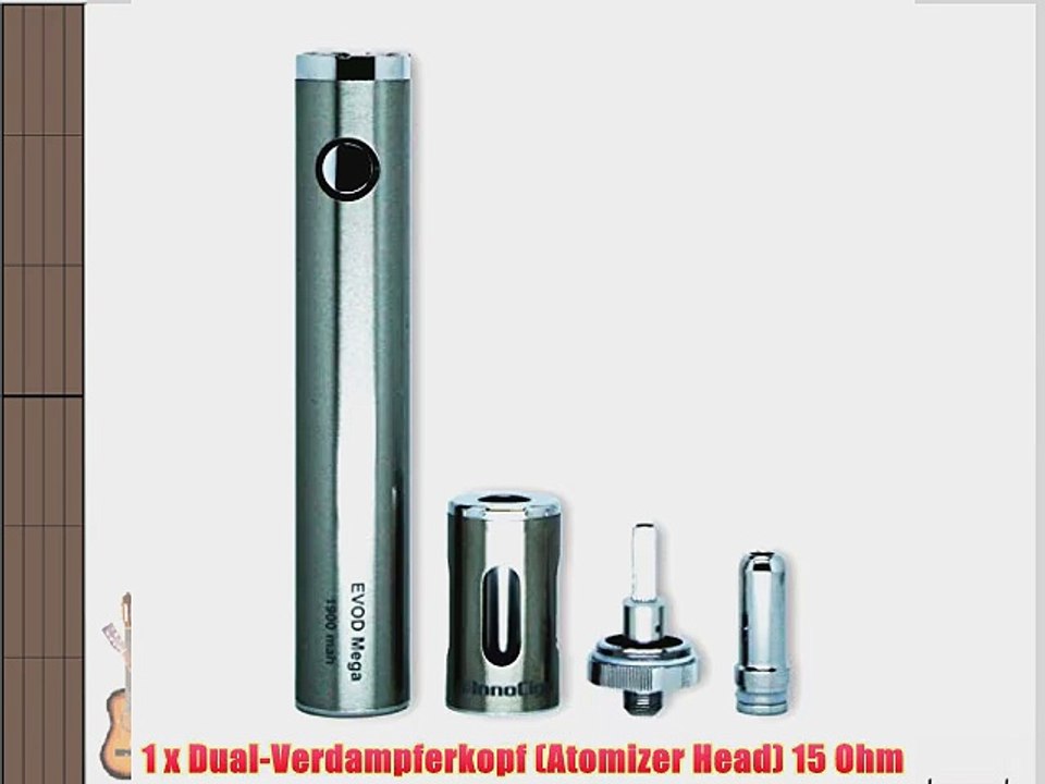 e-Zigarette InnoCigs / KangerTech EVOD Mega 1900 mAh | Einzelset | 15 Ohm Dual Coil Clearomizer