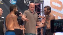 Pegou fogo! McGregor e Mendes quase brigam em pesagem do UFC 189