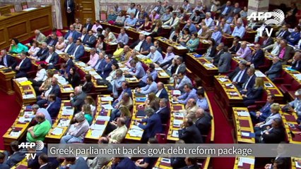 Greek parliament backs government debt reform package