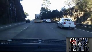 Truck Spins Car across Freeway - Gosford N.S.W - Caught on Dash Cam