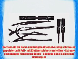 Bettfesseln f?r Hand- und Fu?gelenkfessel 4-teilig sehr weich gepolstert mit Fell - mit Klettverschluss