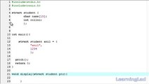 C Programming Video Tutorials for Beginners -55- Passing Structure to a Function by Reference
