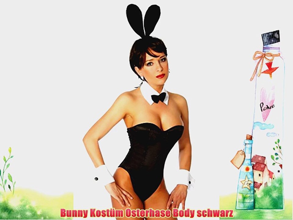 Bunny Kost?m Osterhase Body schwarz