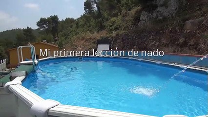 Mi primera lección de nado con mi mama y mi tata,,