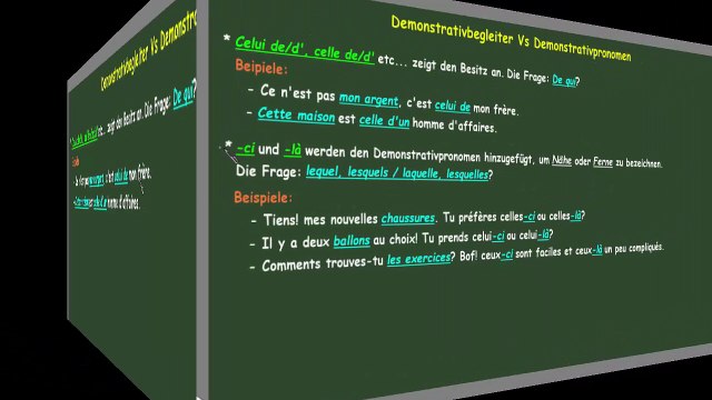 Demonstrativ- Begleiter und Pronomen (Les adjectifs et pronoms démonstratifs) - Teil 2