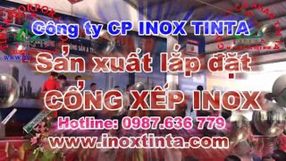 Cổng xếp inox 304, INOX TINTA, mẫu cổng xếp inox 304, cổng xếp điện inox 304, cổng xếp inox 304 chạy điện, Cổng xếp inox