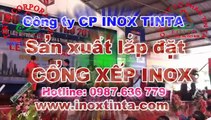 Cổng xếp inox 304, INOX TINTA, mẫu cổng xếp inox 304, cổng xếp điện inox 304, cổng xếp inox 304 chạy điện, Cổng xếp inox