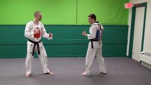 Cut Kick Roundhouse Combo - Basic Olympic Taekwondo Sparring Moves