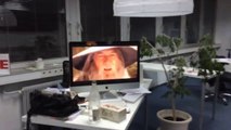 Gandalf dancing on every computers in empty office... WTF?!