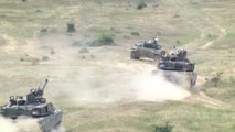 US and Russian Made Tank M1A2 Abrams  T-72  Stryker Live Fire Excercise