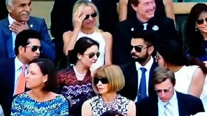 Anushka Sharma & Virat Kohli With Sachin Tendulkar @ Wimbledon