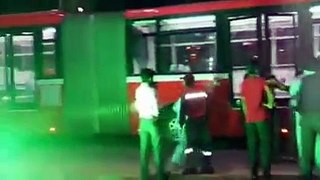 First day of Metro Bus service in Pakistan