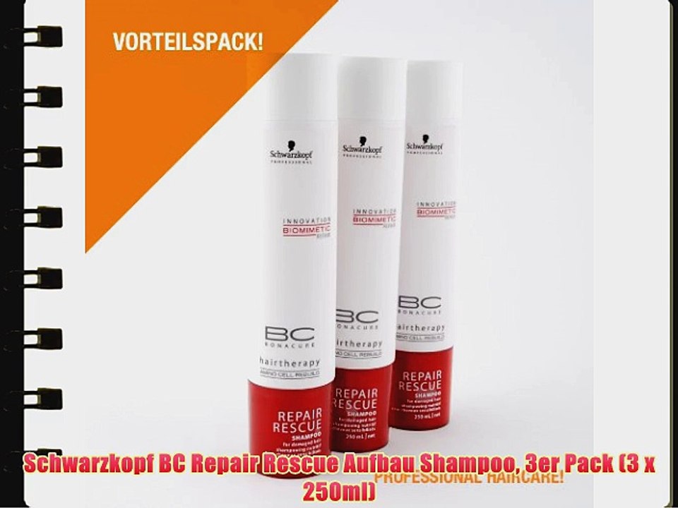 Schwarzkopf BC Repair Rescue Aufbau Shampoo 3er Pack (3 x 250ml)