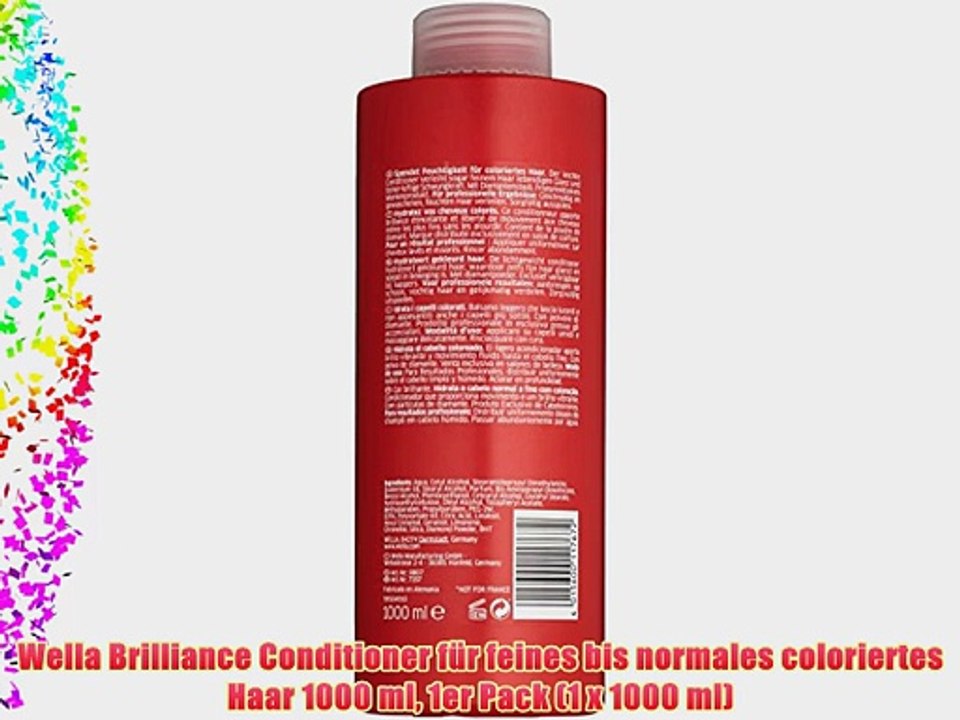 Wella Brilliance Conditioner f?r feines bis normales coloriertes Haar 1000 ml 1er Pack (1 x