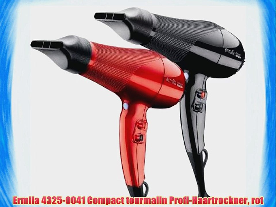 Ermila 4325-0041 Compact tourmalin Profi-Haartrockner rot