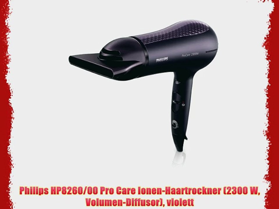 Philips HP8260/00 Pro Care Ionen-Haartrockner (2300 W Volumen-Diffusor) violett