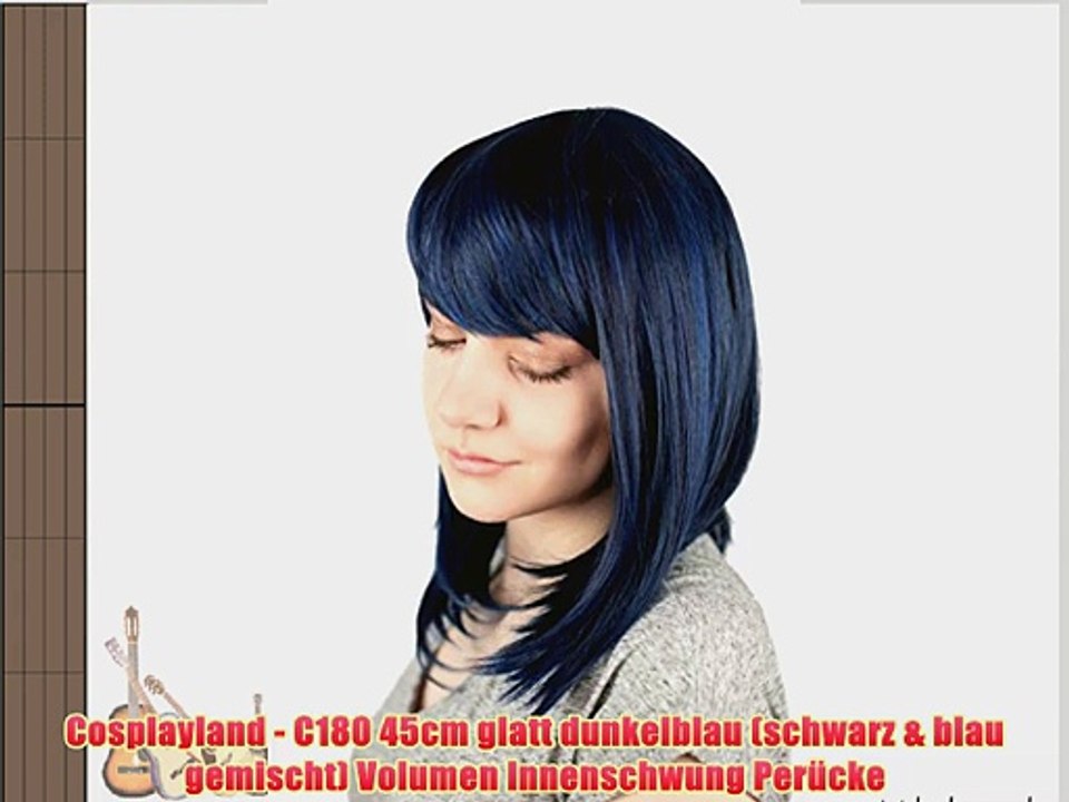 Cosplayland - C180 45cm glatt dunkelblau (schwarz