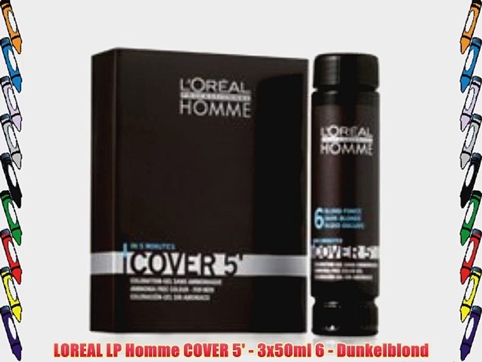 LOREAL LP Homme COVER 5' - 3x50ml 6 - Dunkelblond