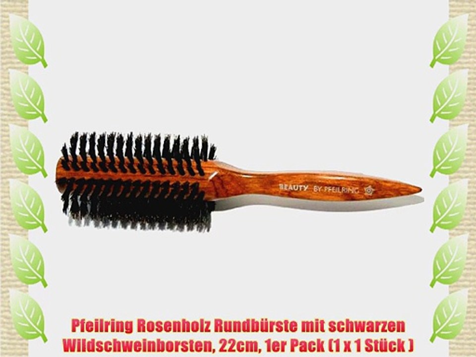 Pfeilring Rosenholz Rundb?rste mit schwarzen Wildschweinborsten 22cm 1er Pack (1 x 1 St?ck