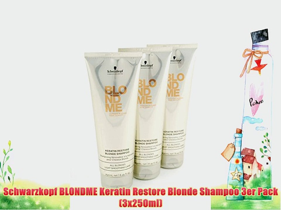Schwarzkopf BLONDME Keratin Restore Blonde Shampoo 3er Pack (3x250ml)