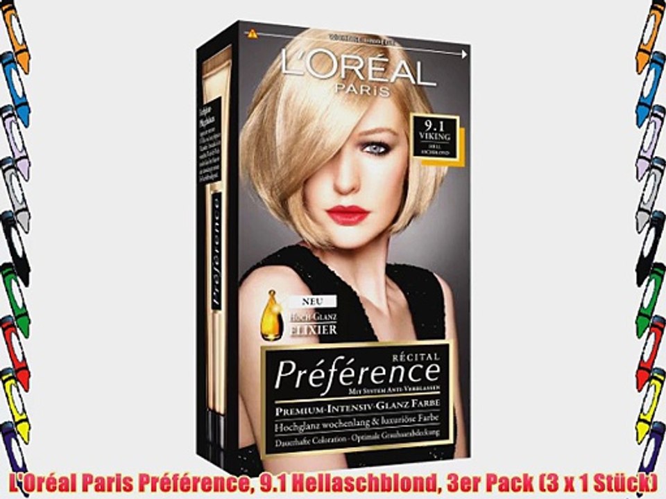 L'Or?al Paris Pr?f?rence 9.1 Hellaschblond 3er Pack (3 x 1 St?ck)