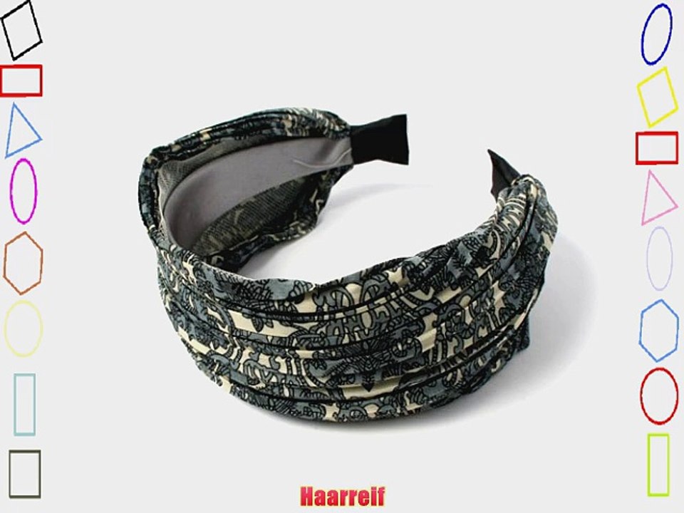 Haarreif Haarband florales Muster wei?/blau Stoff