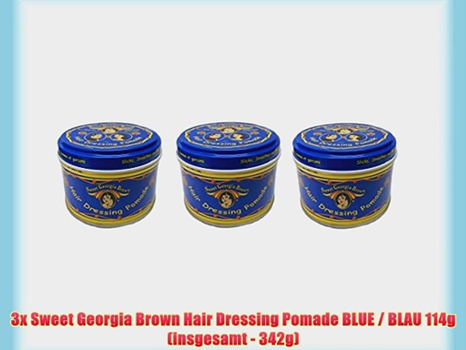 3x Sweet Georgia Brown Hair Dressing Pomade BLUE / BLAU 114g (insgesamt - 342g)