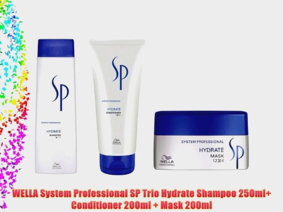WELLA System Professional SP Trio Hydrate Shampoo 250ml  Conditioner 200ml   Mask 200ml