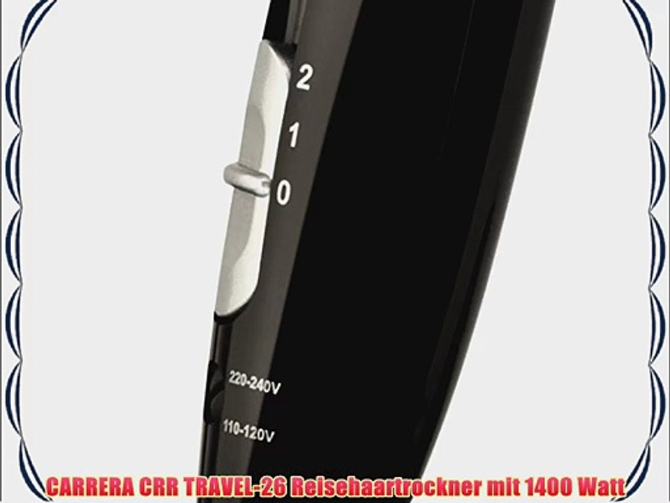 Carrera crr travel-26 reisehaartrockner mit 1400 watt