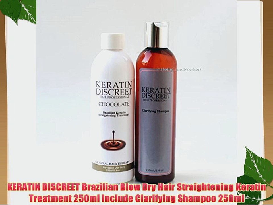 KERATIN DISCREET Brazilian Blow Dry Hair Straightening Keratin Treatment 250ml Include Clarifying