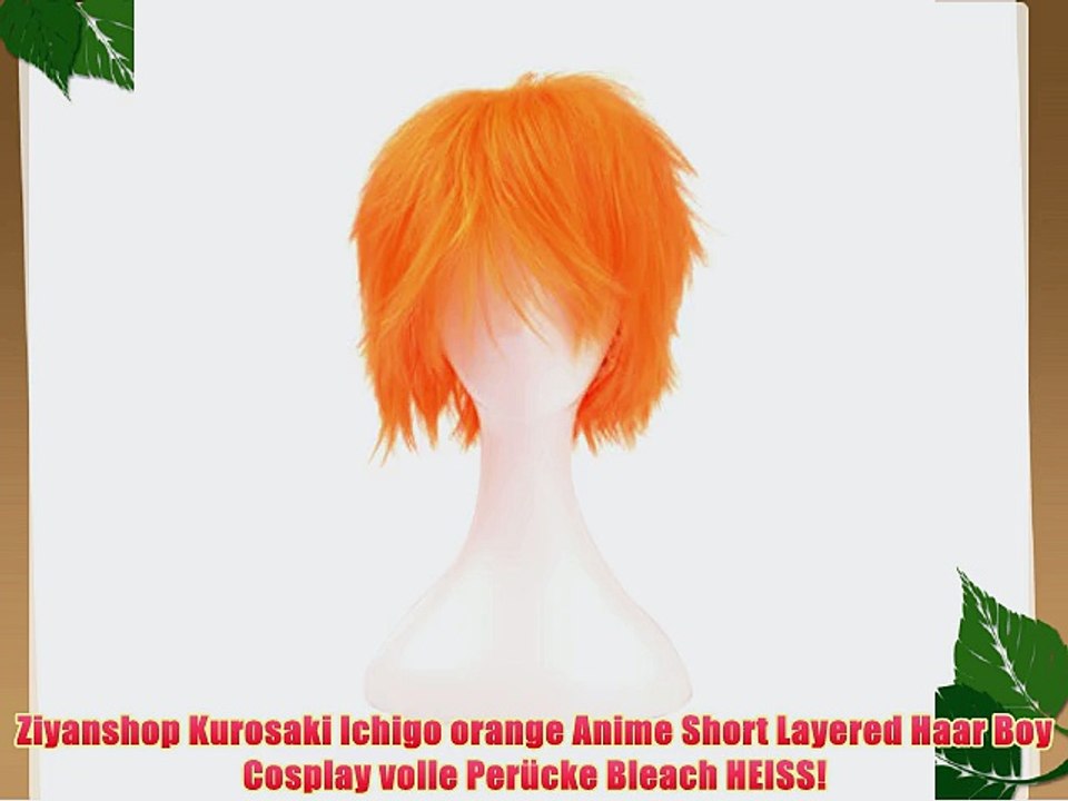 Ziyanshop Kurosaki Ichigo orange Anime Short Layered Haar Boy Cosplay volle Per?cke Bleach