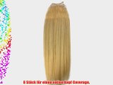 Echthaar Haarverlangerung 50 cm Bleach Blond (613) Clip In Extensions. Hochwertige Remy Haare!