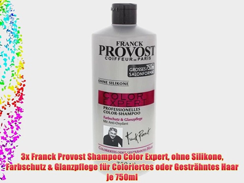 3x Franck Provost Shampoo Color Expert ohne Silikone Farbschutz