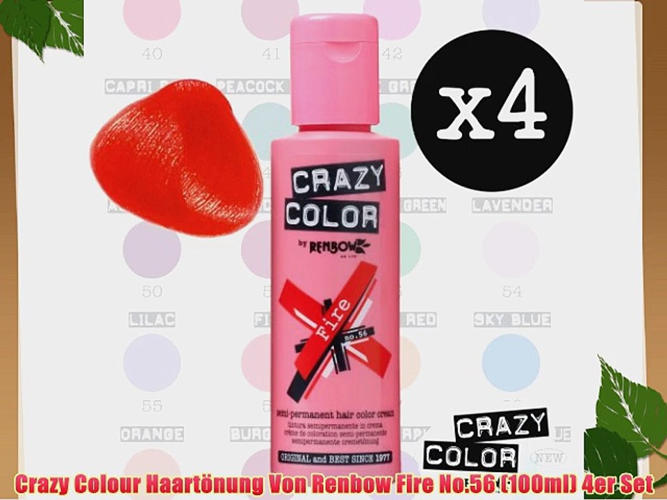 Crazy Colour Haart?nung Von Renbow Fire No.56 (100ml) 4er Set