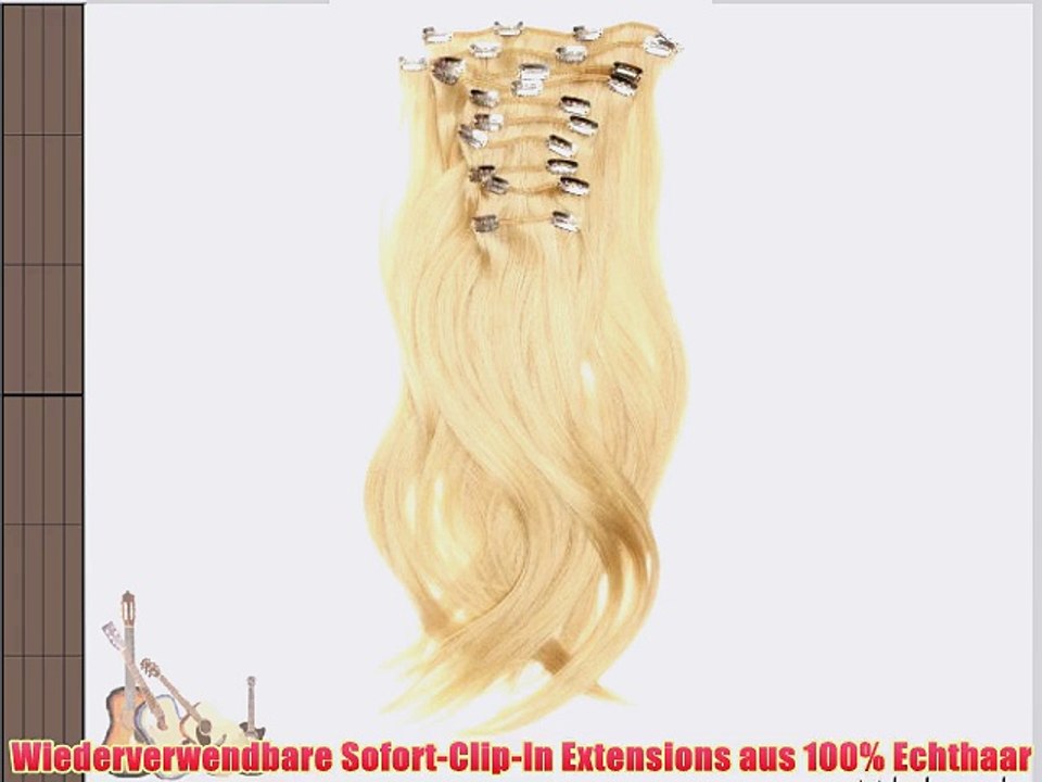 Love Hair Extensions Haarverl?ngerung aus Echthaar Komplett-Set Silky Straight 45?cm 10 Haarteile