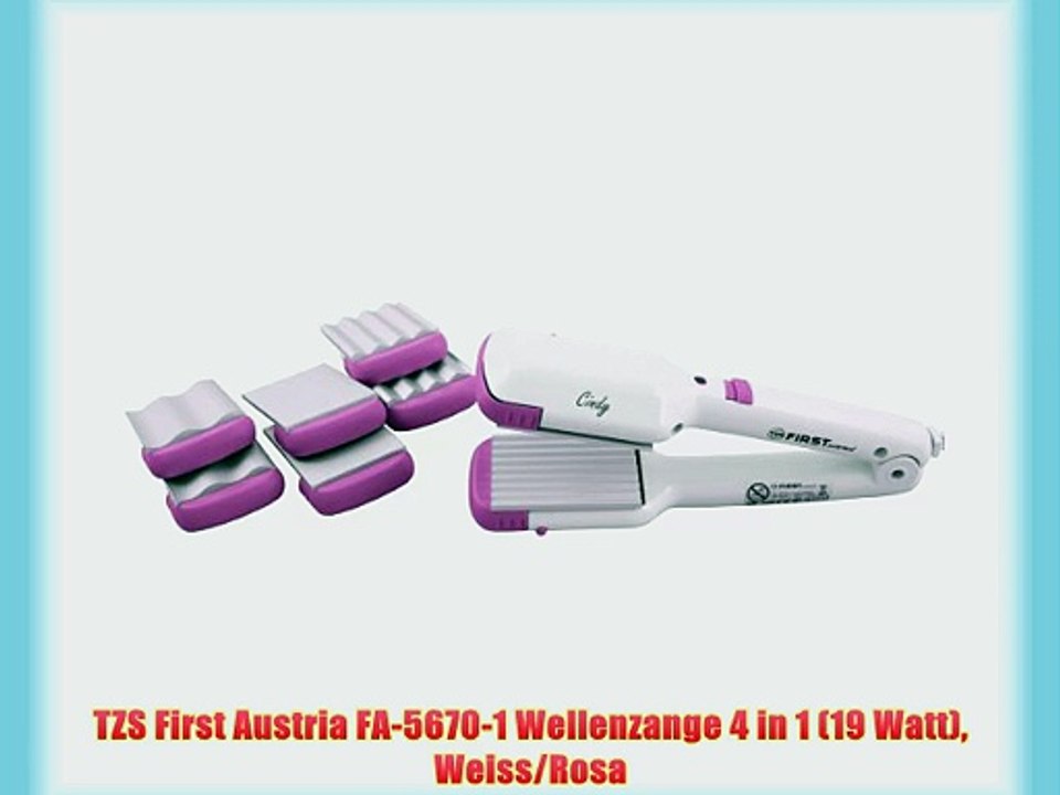 TZS First Austria FA-5670-1 Wellenzange 4 in 1 (19 Watt) Weiss/Rosa