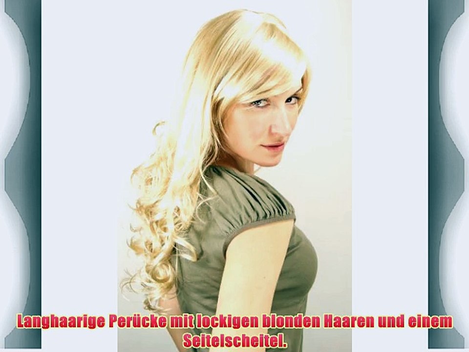 Per?cke Wig blond Scheitel lockig 9319-611 ca. 60cm