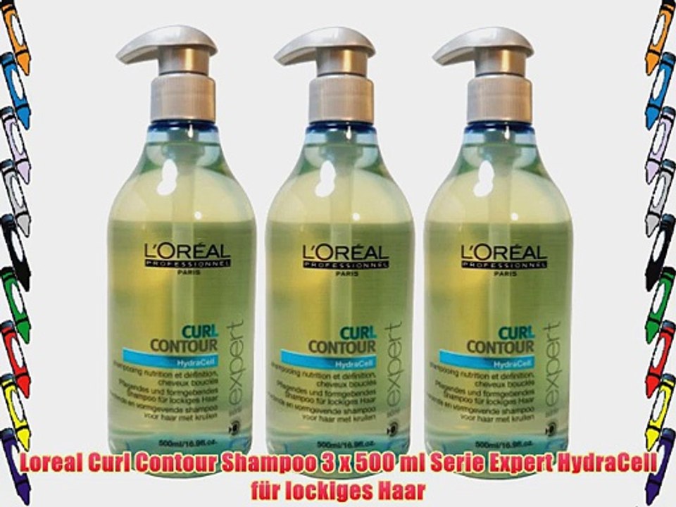 Loreal Curl Contour Shampoo 3 x 500 ml Serie Expert HydraCell f?r lockiges Haar