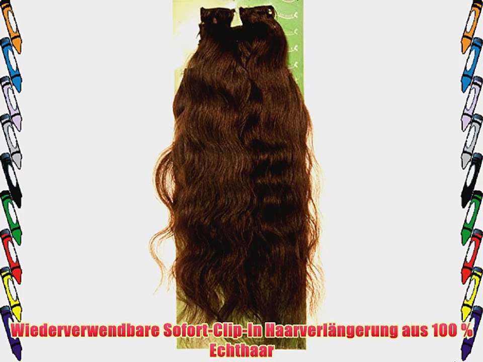 Dream Hair Clip-In Extensions Set Brazilian Wave 8 St?ck Braun Echthaar