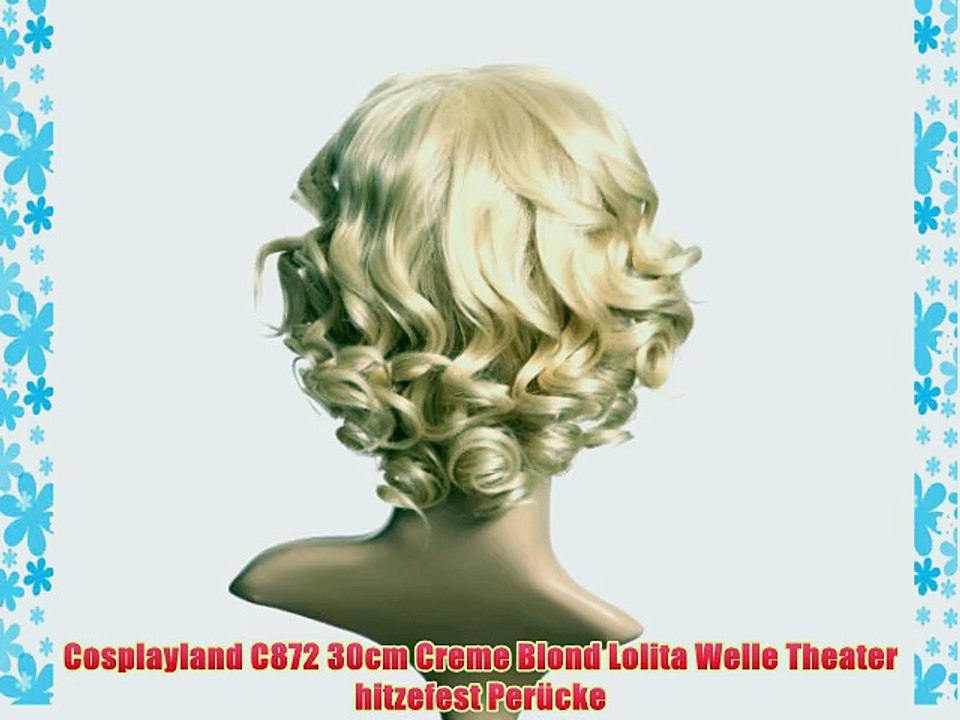 Cosplayland C872 30cm Creme Blond Lolita Welle Theater hitzefest Per?cke