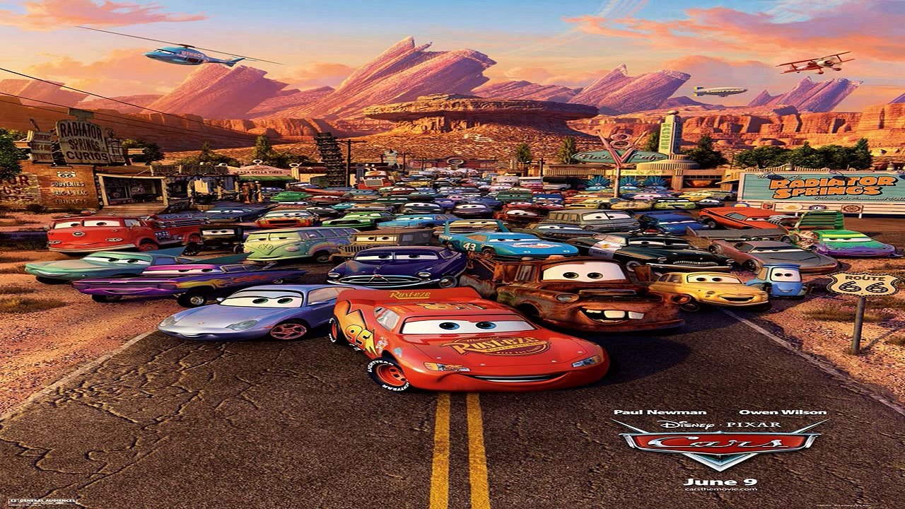 Disney Pixar Cars Fast as Lightning - Lightning McQueen vs Tow Mater, Flo, Sheriff, Holley