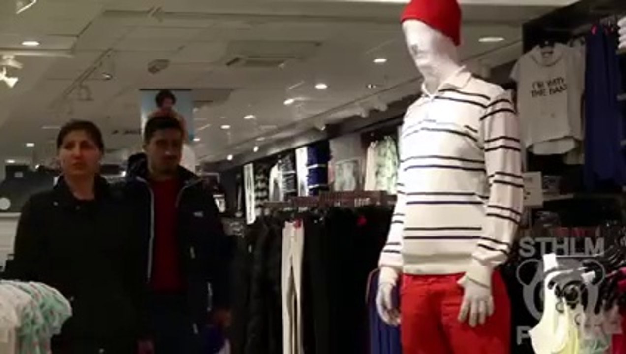Statue boy prank