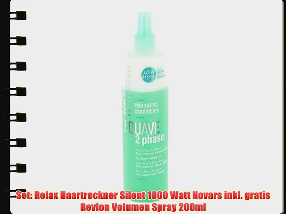 Set: Relax Haartrockner Silent 1000 Watt Novars inkl. gratis Revlon Volumen Spray 200ml