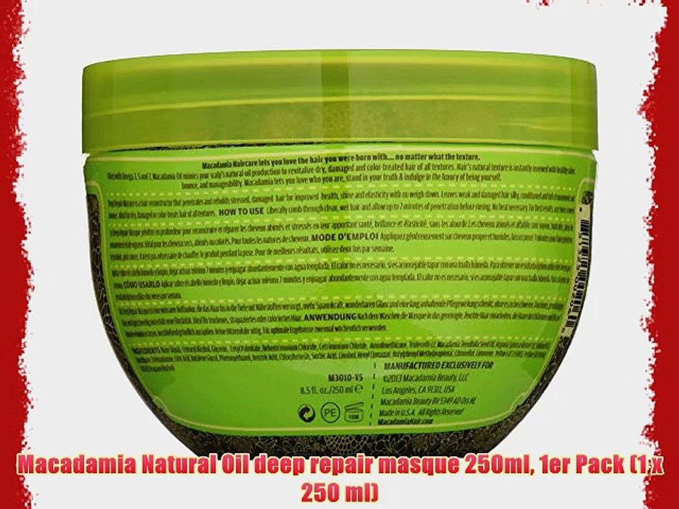 Macadamia Natural Oil deep repair masque 250ml 1er Pack (1 x 250 ml)