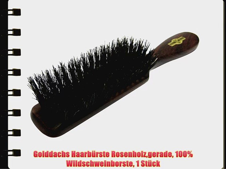 Golddachs Haarb?rste Rosenholzgerade 100% Wildschweinborste 1 St?ck