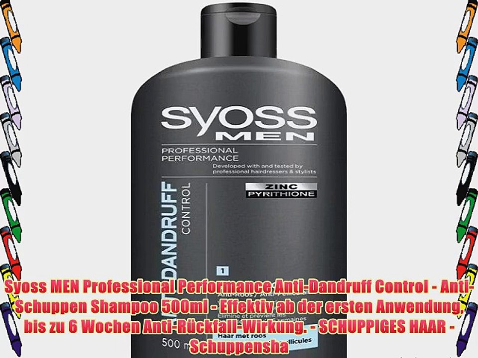 Syoss MEN Professional Performance Anti-Dandruff Control - Anti-Schuppen Shampoo 500ml - Effektiv